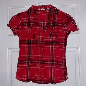Red Plaid Shortsleeved Top